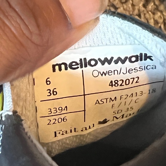 Mellow Walk Owen Jessica Black Leather Steel Toe Slip On Safety Shoe 482072 6/36 main image 6